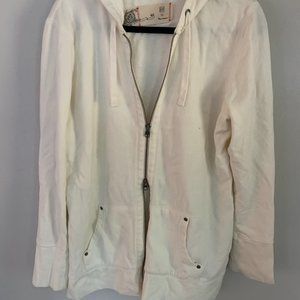 Women's White Long Zip-Up GAP Sweatshirt